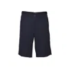 Comme Des Garçons Navy Nylon Bermuda Shorts With Mid-rise Waist
