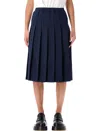 Comme Des Garçons Midi Skirt Featuring Structured Pleats In Blue