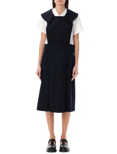 Comme Des Garçons Navy Sailor Style Midi Dress For Women