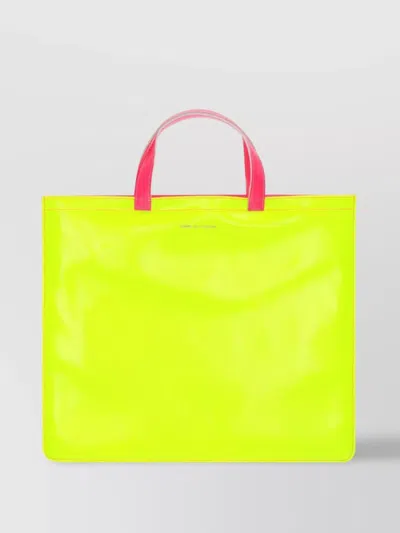 Comme Des Garçons Neon Rectangular Tote Bags With Dual Handles In Yellow