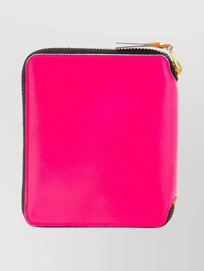 Comme Des Garçons Super Fluo Zip-around Leather Wallet In Pink