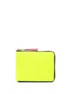 Comme Des Garçons Super Fluo Small Zip Coin Wallet In Yellow &amp; Orange