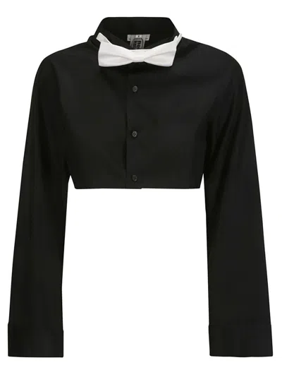 Comme Des Garçons Noir Kei Ninomiya Cropped Shirt In Black