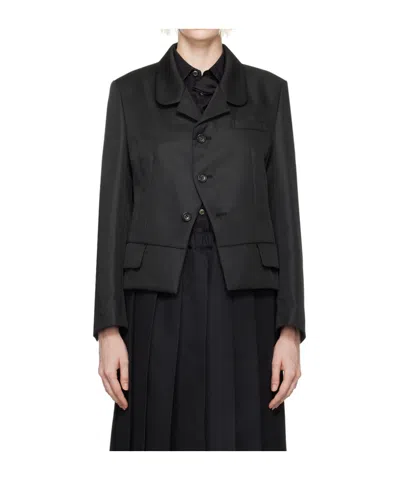 Comme Des Garçons Notched Lapel Blazer In Black