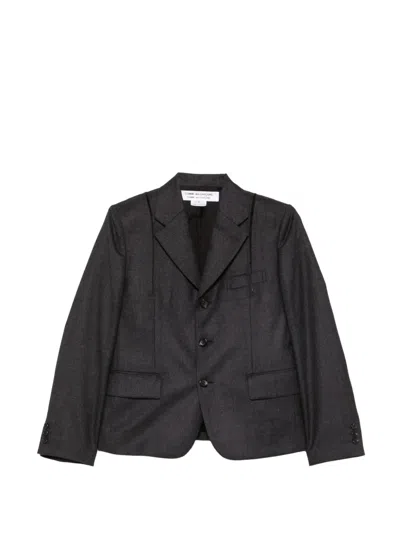 Comme Des Garçons Notched-lapels Single-breasted Blazer In Black