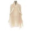 Comme Des Garçons Comme Des Garcons Nude Inside Out Sheer Tulle Long Jacket In Brown