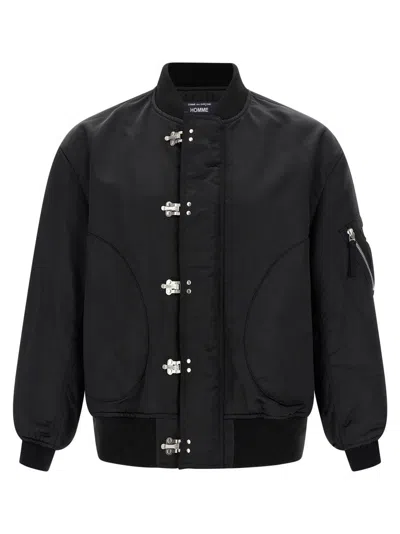 COMME DES GARÇONS NYLON BOMBER JACKET WITH RIBBED KNIT CUFFS AND PADDED LINING
