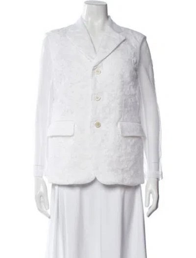 Pre-owned Comme Des Garçons Nylon Floral Print Blazer W/ Tags In White
