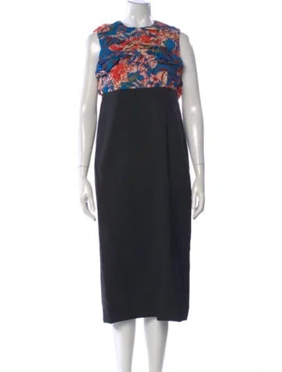 Pre-owned Comme Des Garçons Nylon Midi Length Dress In Black