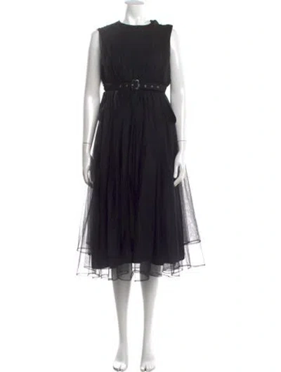 Pre-owned Comme Des Garçons Nylon Midi Length Dress In Black