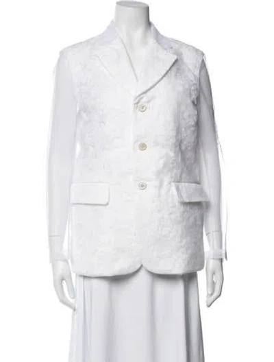 Pre-owned Comme Des Garçons Nylon Patterned Blazer W/ Tags In White