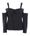 Comme Des Garçons Off Shoulder Jacket In Black