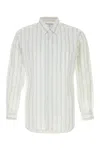 Comme Des Garçons Striped Shirt With Button-down Collar And Pocket In Multi