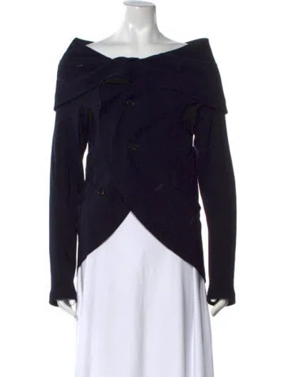 Pre-owned Comme Des Garçons Off-the-shoulder Sweater In Black