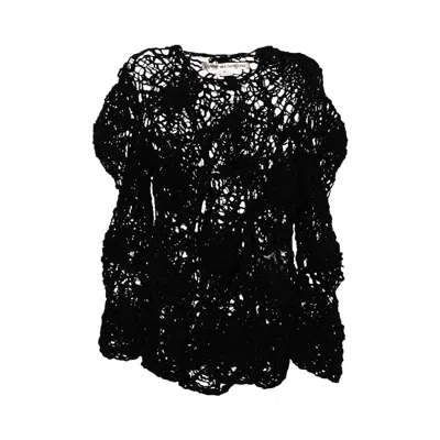 Pre-owned Comme Des Garçons Open Crochet Spider Web Knit Sweater 'black' | Women's Size M