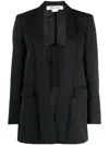 Comme Des Garçons Open-front Wool Blazer In Black