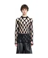 Comme Des Garçons Open-knit Crew-neck Jumper In Black