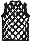 Comme Des Garçons Open-knit Long-sleeve Top In 黑色