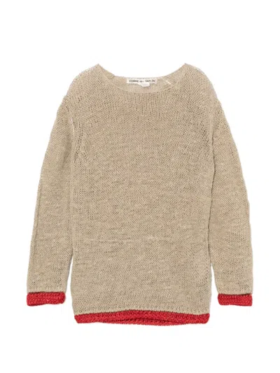Comme Des Garçons Open Knit Round Neck Jumper In Gray