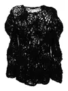 Comme Des Garçons Open Crochet Spider Web Knit Sweater In Black