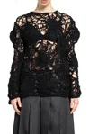 Comme Des Garçons Open Crochet Spider Web Knit Sweater In Black