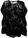 Comme Des Garçons Open Crochet Spider Web Knit Sweater In Black