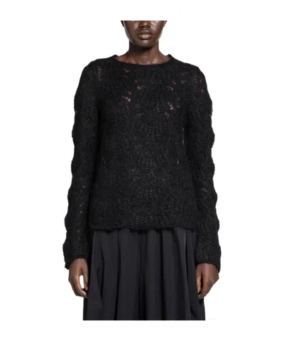 Comme Des Garçons Open-knit Sweater In Black