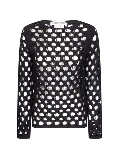 Comme Des Garçons Openwork Sweater In Black