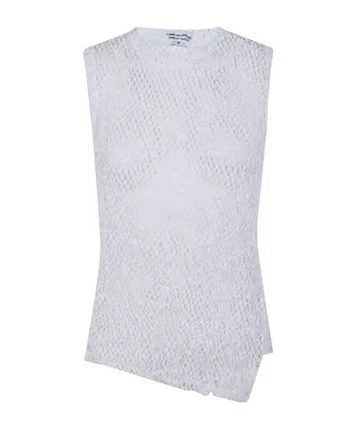 Comme Des Garçons Openwork Top In White