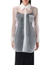 Comme Des Garçons Layered Wool Mesh And Tulle Shirt