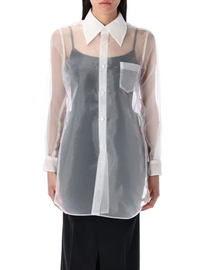 Comme Des Garçons Organza Shirt In White