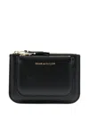 Comme Des Garçons Small Red Leather Coin Purse Wallets Black In Black