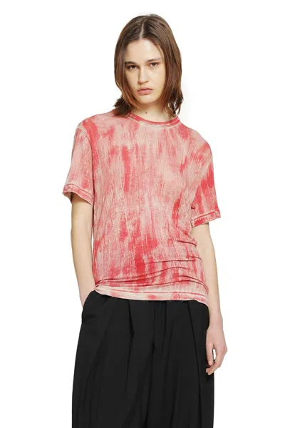 Comme Des Garçons Overdyed Linen T-shirt In Red