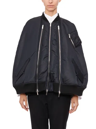 Comme Des Garçons Oversize Black Nylon Bomber Jacket For Women