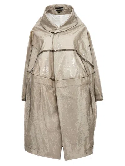 Comme Des Garçons Oversize Texture Trench Coat In Grey