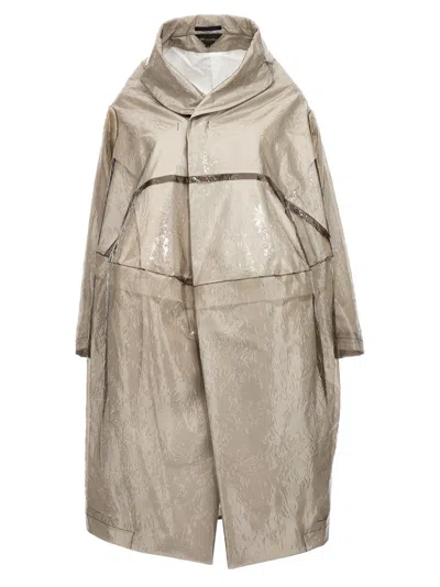 Comme Des Garçons Oversize Texture Trench Coat In Neutral
