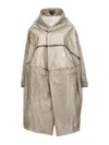 Comme Des Garçons Oversized Trench Coat Shiny Finish In Grey