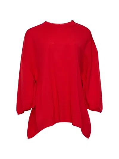 Comme Des Garçons Oversized Curved-hem Sweater In 레드