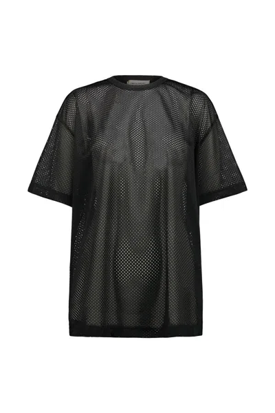 Comme Des Garçons Perforated T-shirt In Black