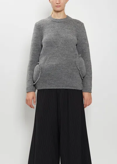 Comme Des Garçons Padded Details Wool Sweater In Gray