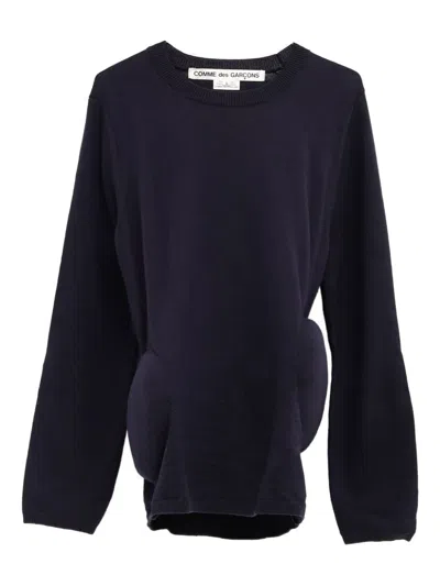 Comme Des Garçons Padded-hips Sweater In Blue