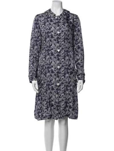 Pre-owned Comme Des Garçons Paisley Print Knee-length Dress In Blue