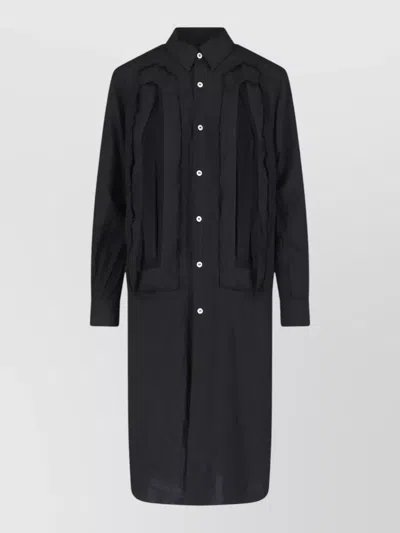 Comme Des Garçons Panel Detail Dress Long Sleeves Midi In Black