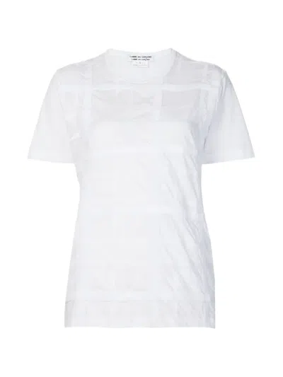 Comme Des Garçons Paneled Cotton T-shirt In White