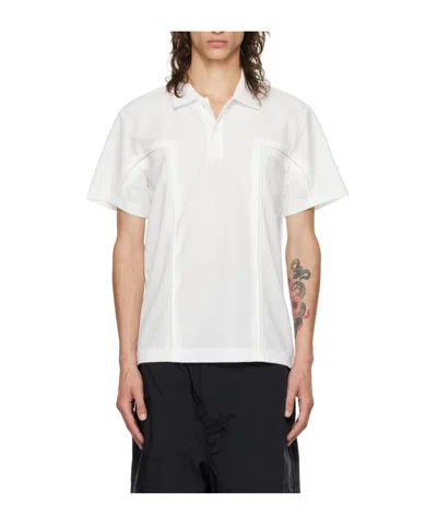 Comme Des Garçons Paneled Polo Shirt In White