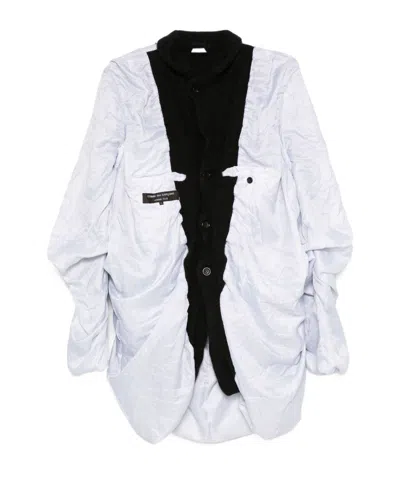 Comme Des Garçons Panelled Coat In White