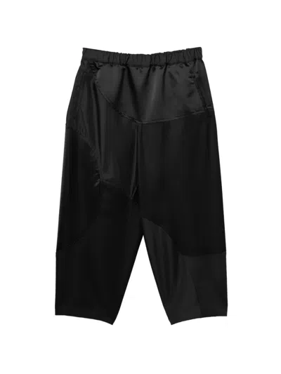 Comme Des Garçons Panelled Cropped Trousers In Black