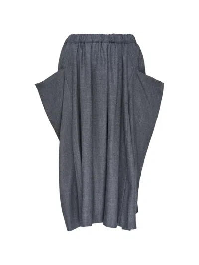 Comme Des Garçons Panelled Elasticated-waist Maxi Skirt In Gray