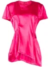 Comme Des Garçons Panelled Short-sleeve T-shirt In Pink