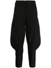 Comme Des Garçons Panelled Wool Drop-crotch Trousers In Black